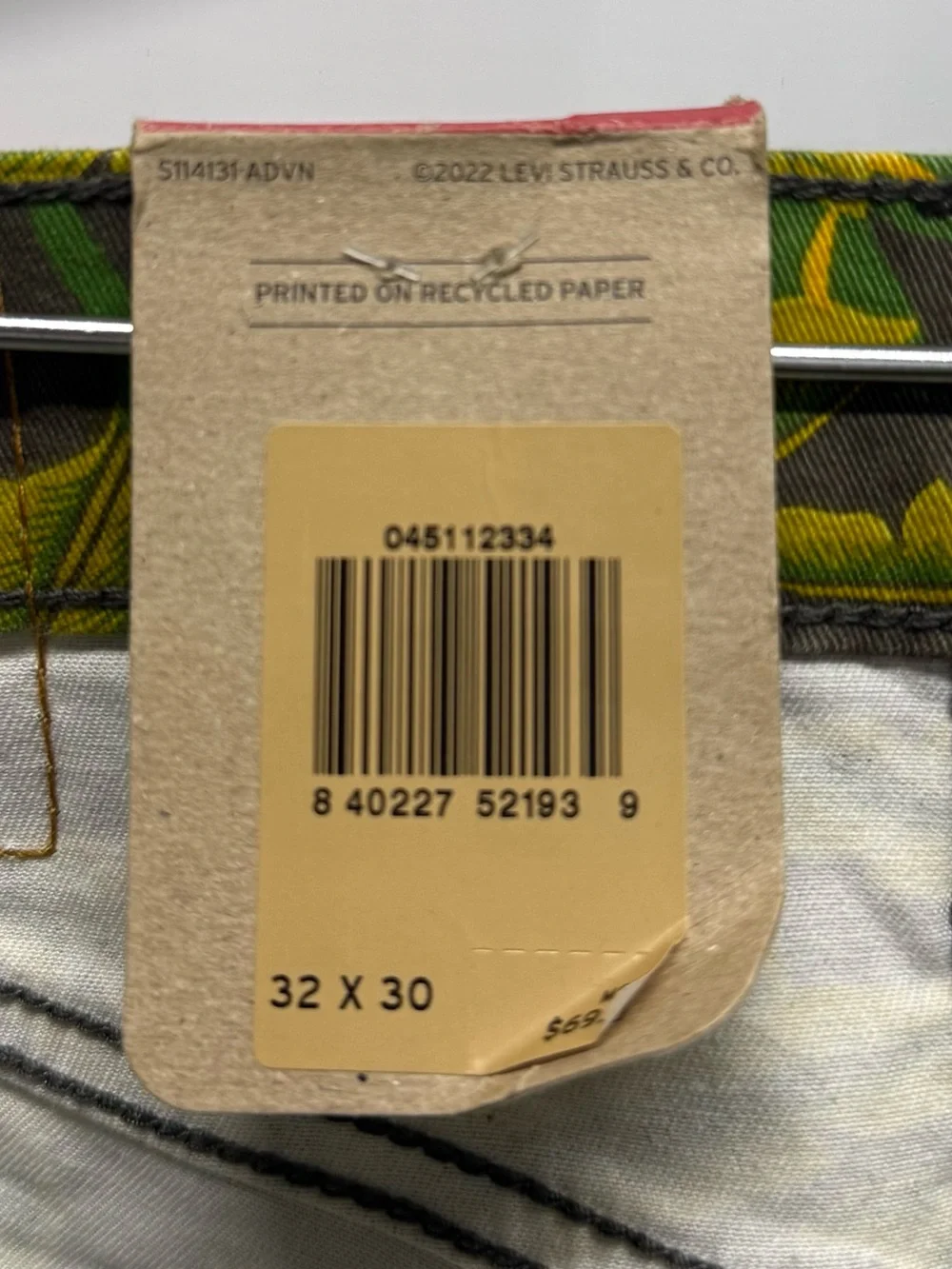 Levi's 511 Slim Tropical Leaf Print Jeans in Green and Yellow